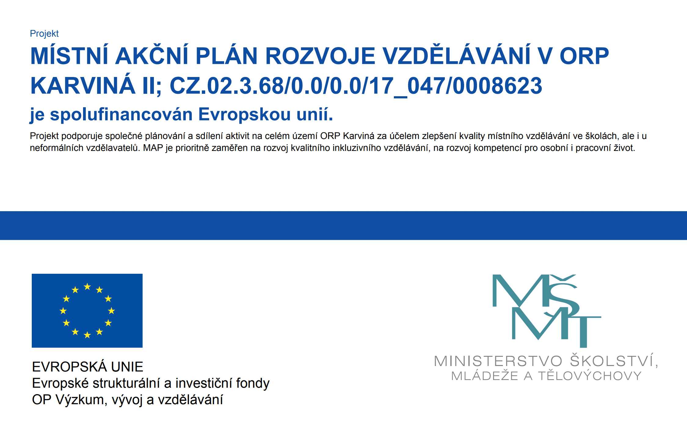 Plakát projektu sponzorovaného EU